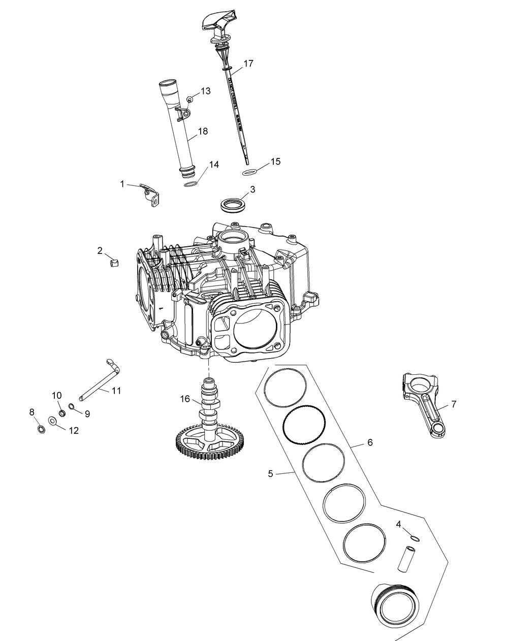 Kohler Kt740-3027 Crankcase Diagram and Parts List for Z-FORCEL60 (17ASDALD009-17BSDALD010)(2015) Cub Cadet Lawn Tractor